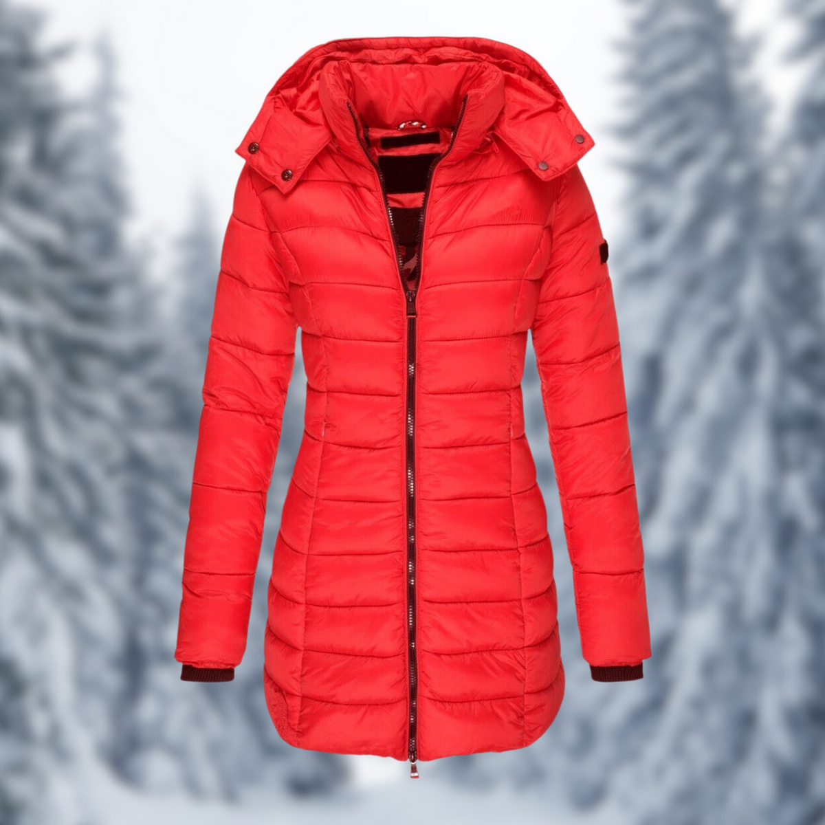 Corvellina - Hooded Quilted Longline Puffer Coat Winter — view 4 of 7