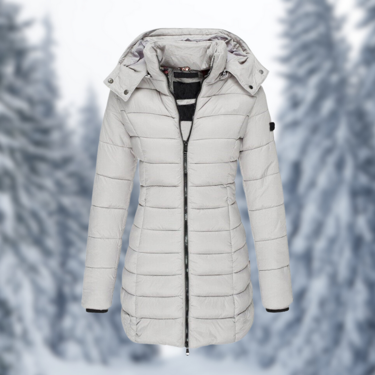 Corvellina - Hooded Quilted Longline Puffer Coat Winter — view 5 of 7