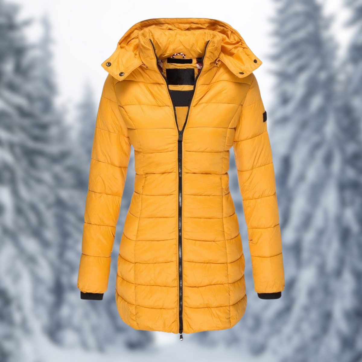 Corvellina - Hooded Quilted Longline Puffer Coat Winter — view 7 of 7