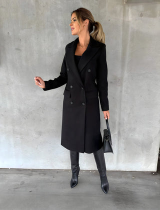 Corvetta - Double Breasted Long Coat Office Workwear — view 2 of 4