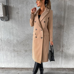 Corvetta - Double Breasted Long Coat Office Workwear — view 3 of 4