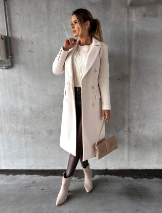 Corvetta - Double Breasted Long Coat Office Workwear — view 4 of 4