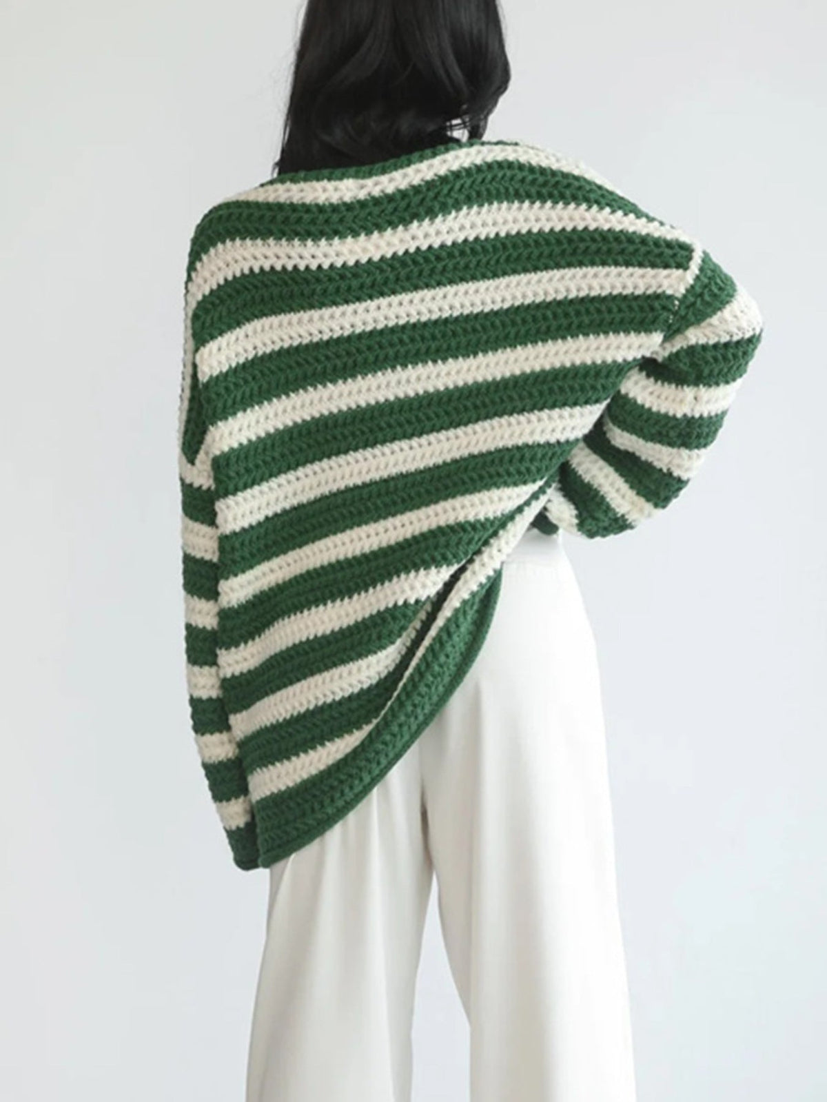 Corvette - Chunky Striped Crew Neck Sweater For Casual Weekends — view 3 of 5