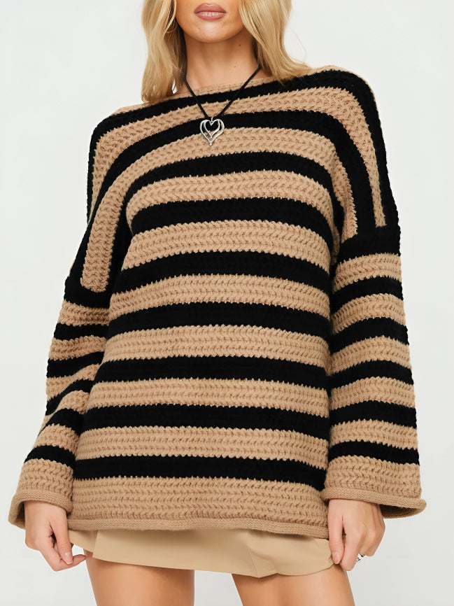 Corvette - Chunky Striped Crew Neck Sweater For Casual Weekends — view 4 of 5