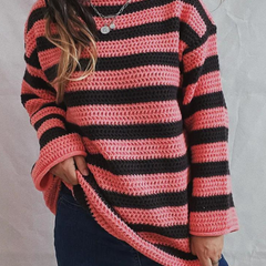 Corvette - Chunky Striped Crew Neck Sweater For Casual Weekends — view 5 of 5