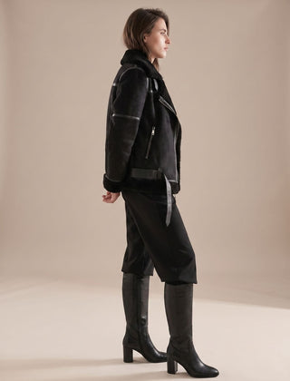 Corvine - Belted Aviator Jacket Cold Weather Layering — view 10 of 10