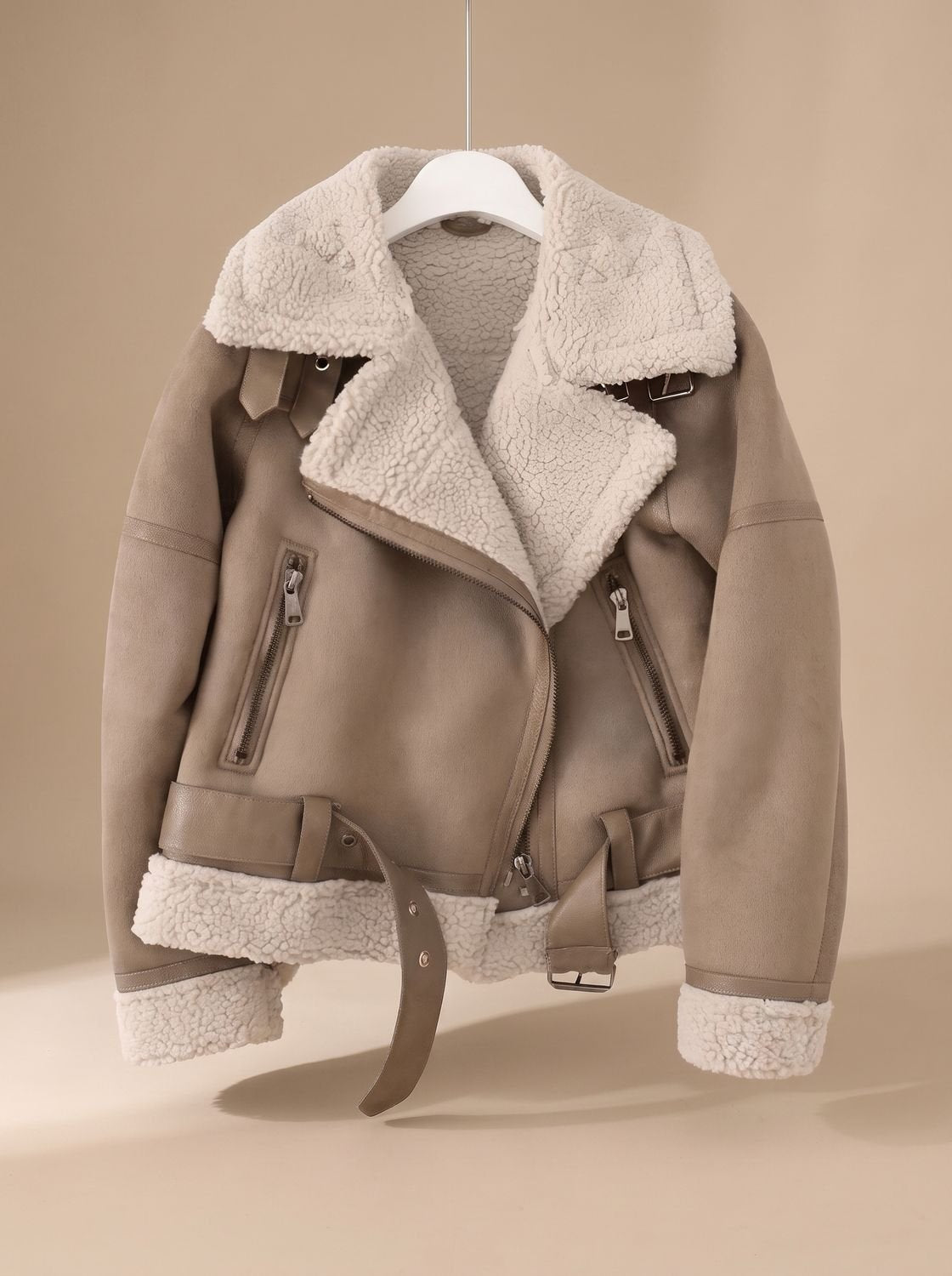 Corvine - Belted Aviator Jacket Cold Weather Layering — view 2 of 10