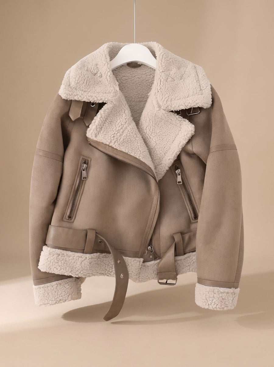 Corvine - Belted Aviator Jacket Cold Weather Layering — view 2 of 10