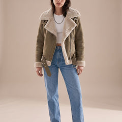 Corvine - Belted Aviator Jacket Cold Weather Layering — view 5 of 10