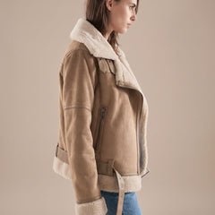 Corvine - Belted Aviator Jacket Cold Weather Layering — view 6 of 10