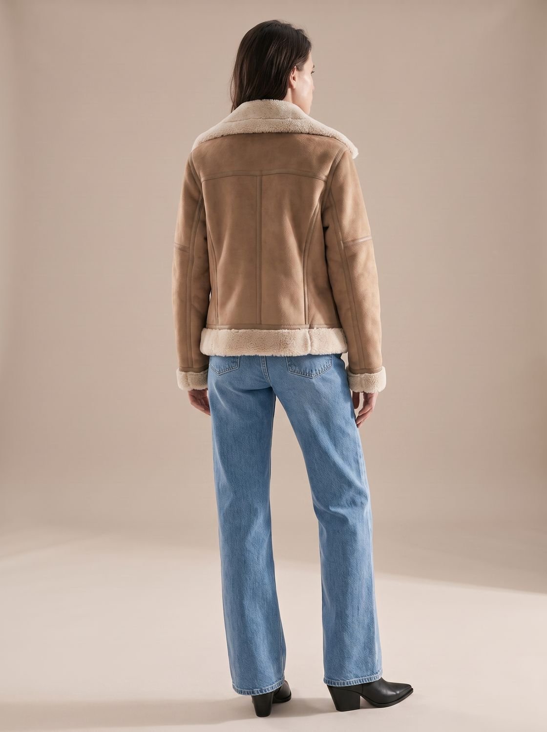 Corvine - Belted Aviator Jacket Cold Weather Layering — view 7 of 10