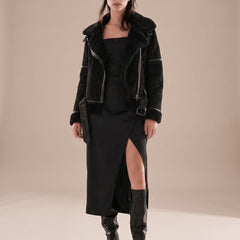 Corvine - Belted Aviator Jacket Cold Weather Layering — view 8 of 10
