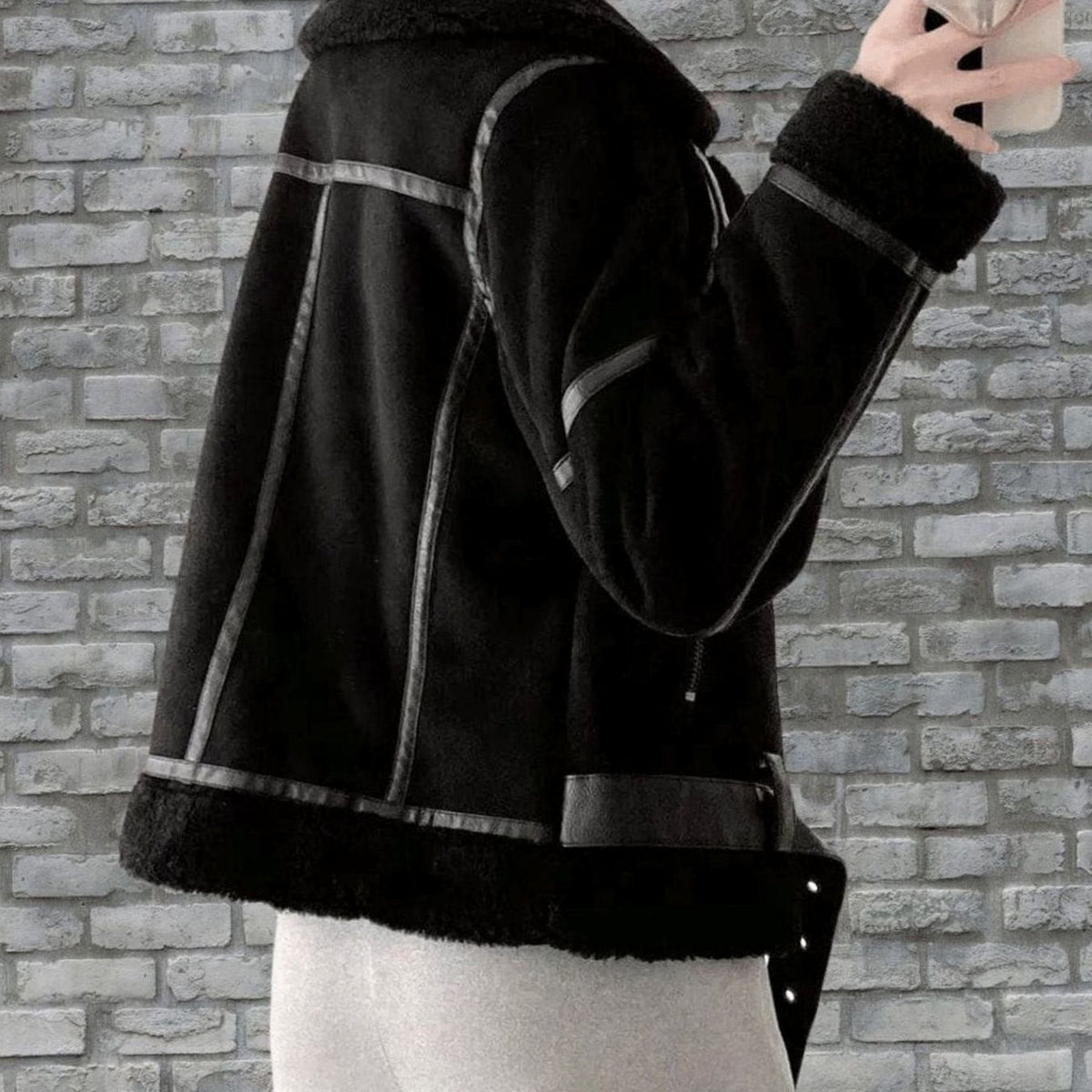 Corvine - Belted Aviator Jacket Cold Weather Layering — view 9 of 10