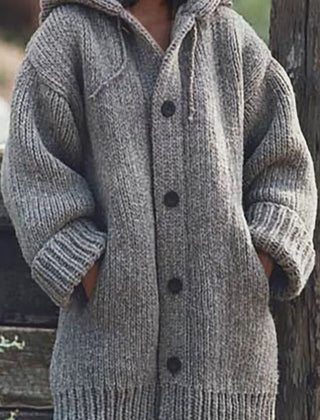Cosetta - Hooded Oversized Knit Cardigan Weekend Layering — view 2 of 6