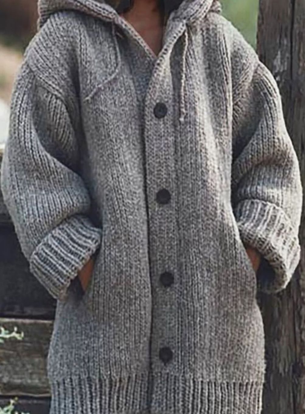 Cosetta - Hooded Oversized Knit Cardigan Weekend Layering — view 2 of 6