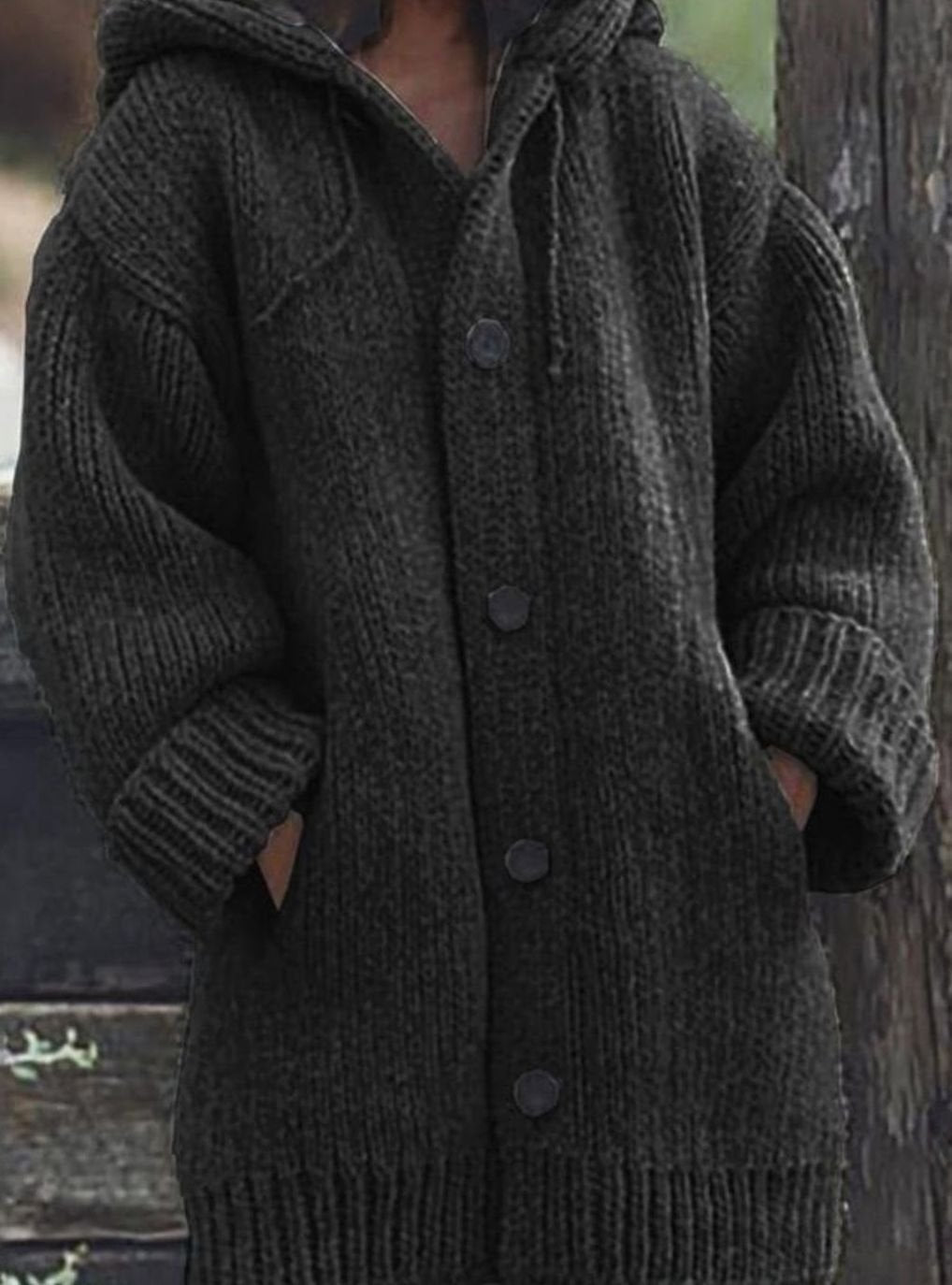 Cosetta - Hooded Oversized Knit Cardigan Weekend Layering — view 3 of 6
