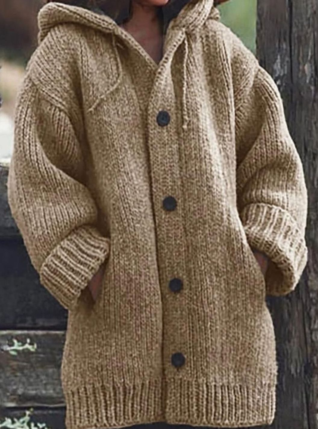 Cosetta - Hooded Oversized Knit Cardigan Weekend Layering — view 4 of 6