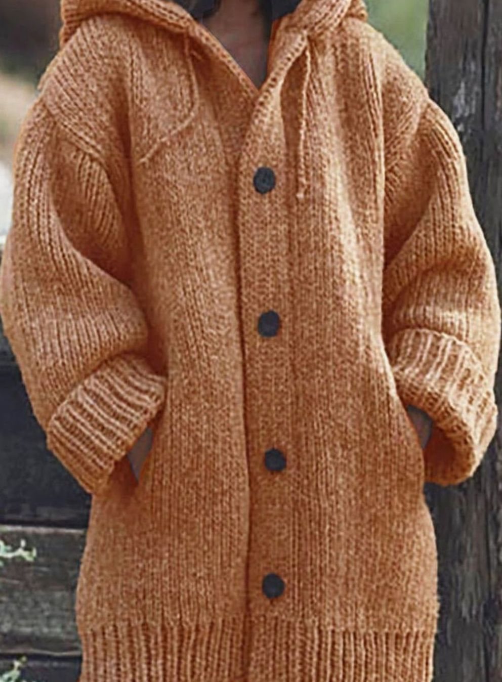 Cosetta - Hooded Oversized Knit Cardigan Weekend Layering — view 6 of 6