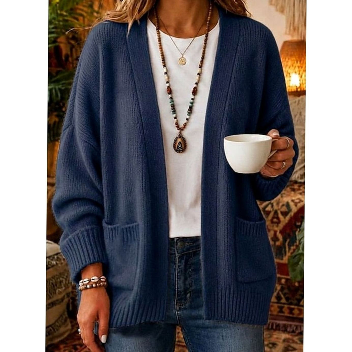 Coverly - Draped Knit Cardigan Sweater For Layering — view 4 of 5