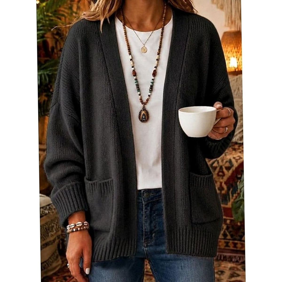 Coverly - Draped Knit Cardigan Sweater For Layering — view 5 of 5