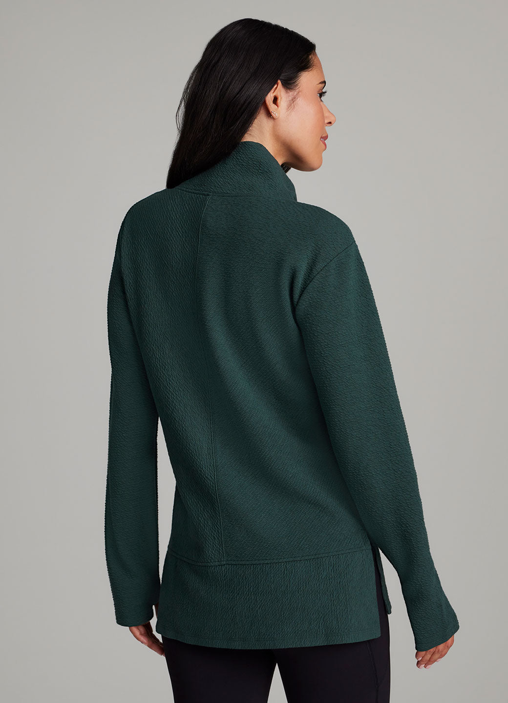 Vellara - Jacquard Mock Neck Tunic Pullover Casual Layering — view 7 of 10