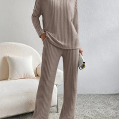 Ondrelle - V Neck Sweater Set Wide Leg Trousers — view 4 of 5
