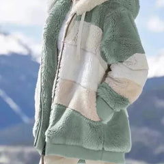 Drapelle - Colourblock Fleece Hooded Jacket Cool Weather Layering — view 3 of 10