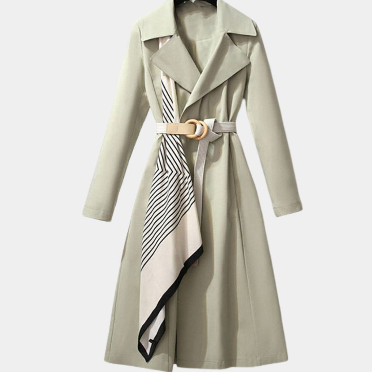 Duvessa - Belted Longline Wrap Coat Cold Weather Commuting