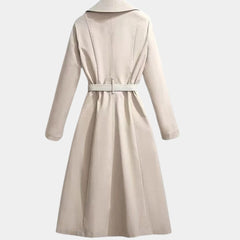 Duvessa - Belted Longline Wrap Coat Cold Weather Commuting — view 2 of 5
