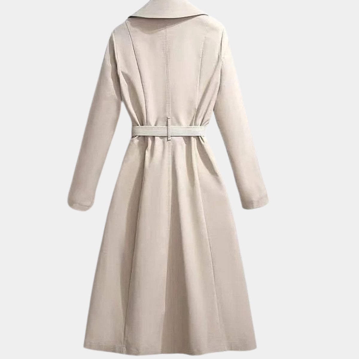 Duvessa - Belted Longline Wrap Coat Cold Weather Commuting — view 2 of 5