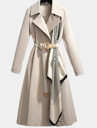 Duvessa - Belted Longline Wrap Coat Cold Weather Commuting — view 4 of 5