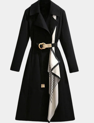 Duvessa - Belted Longline Wrap Coat Cold Weather Commuting — view 5 of 5