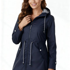 Rivella - Hooded Drawstring Rain Jacket Spring Showers Wear — view 2 of 10