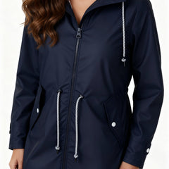 Rivella - Hooded Drawstring Rain Jacket Spring Showers Wear — view 4 of 10