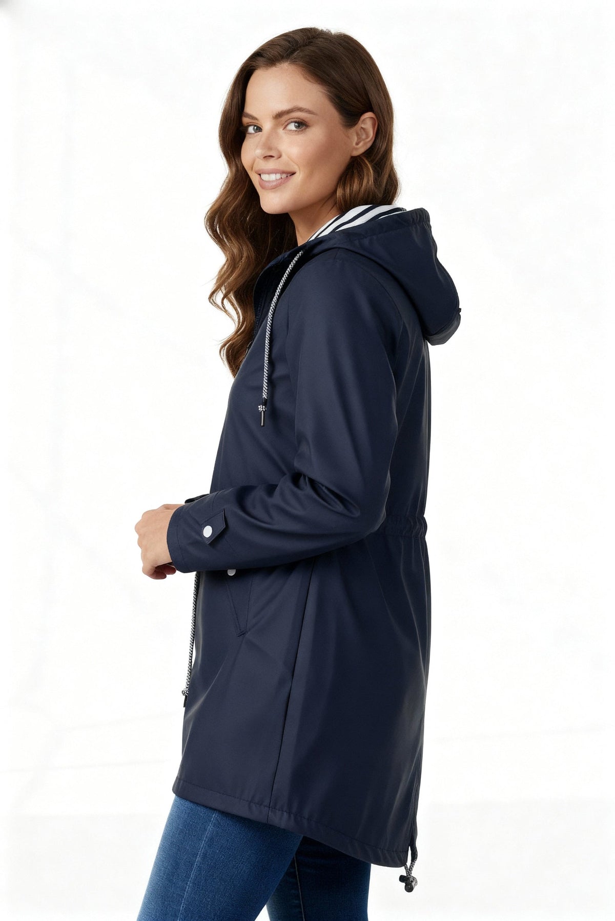 Rivella - Hooded Drawstring Rain Jacket Spring Showers Wear — view 5 of 10