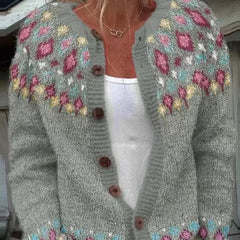 Fairwynn - Fair Isle Yoke Button Front Cardigan Casual Layering — view 3 of 7