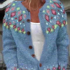 Fairwynn - Fair Isle Yoke Button Front Cardigan Casual Layering — view 5 of 7