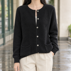 Farelle - Button-Front Knit Cardigan Smart Casual Layering