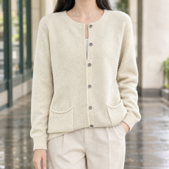 Farelle - Button-Front Knit Cardigan Smart Casual Layering — view 4 of 6