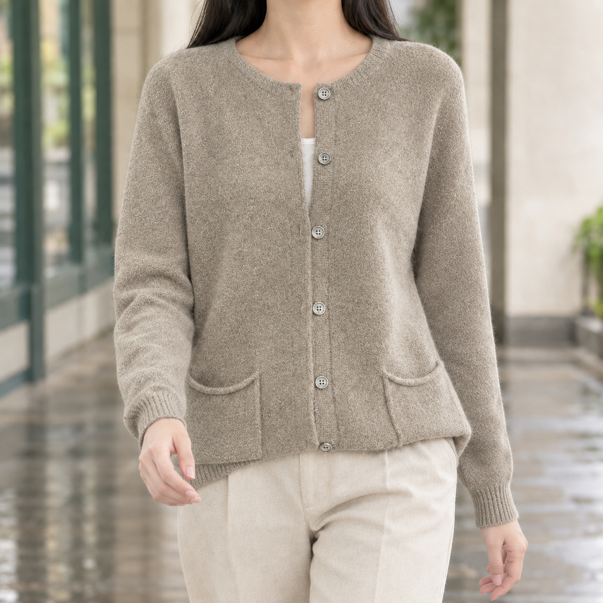 Farelle - Button-Front Knit Cardigan Smart Casual Layering — view 6 of 6