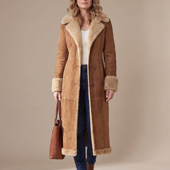 Faurelle - Shearling Lined Faux Fur Coat Cold Weather Commuting