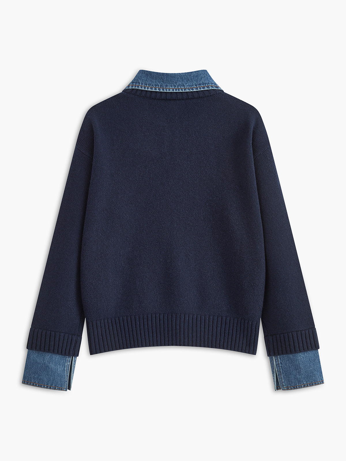 Fauxelle - Layered Lapel Panel Knit Sweater — view 3 of 10