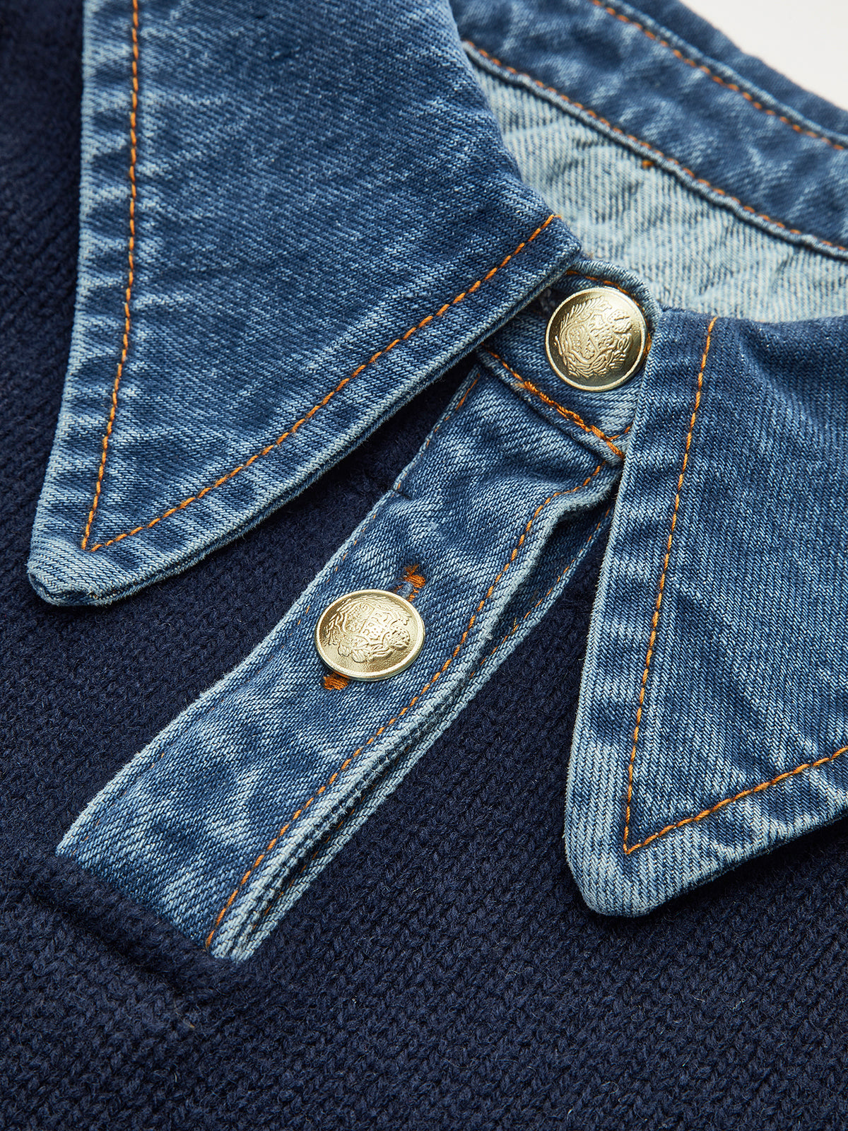 Fauxelle - Layered Lapel Panel Knit Sweater — view 4 of 10