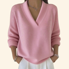 Fenlora - V-Neck Long Sleeve Knit Sweater Layering — view 2 of 5