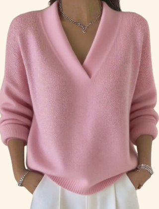 Fenlora - V-Neck Long Sleeve Knit Sweater Layering — view 2 of 5