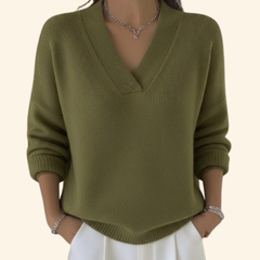 Fenlora - V-Neck Long Sleeve Knit Sweater Layering — view 3 of 5