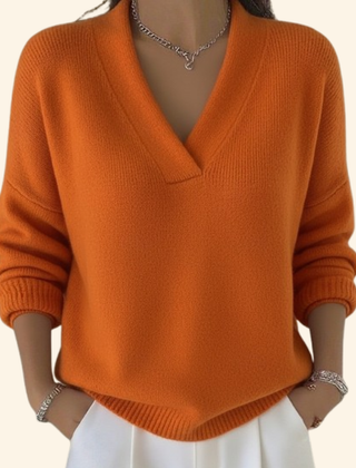 Fenlora - V-Neck Long Sleeve Knit Sweater Layering — view 5 of 5