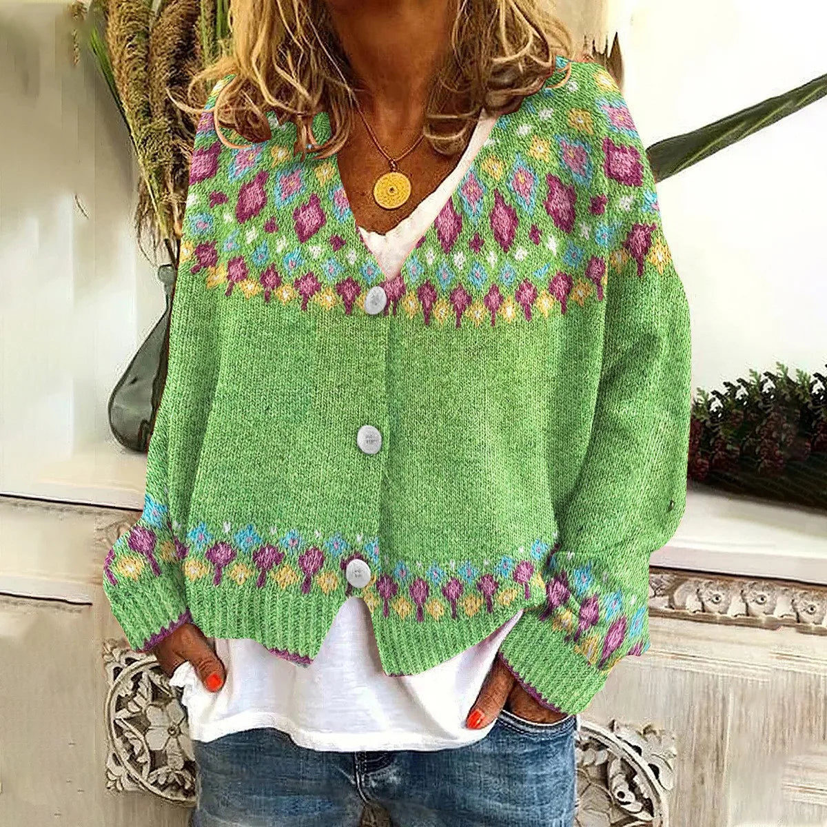 Fenlow - Button Front Knit Cardigan Everyday Layering