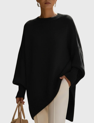 Fennora - Asymmetric Hem Poncho Sweater Autumn Layering — view 6 of 8
