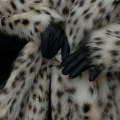 Ferosina - Faux Fur Leopard Print Coat Cold Weather Outings — view 4 of 7
